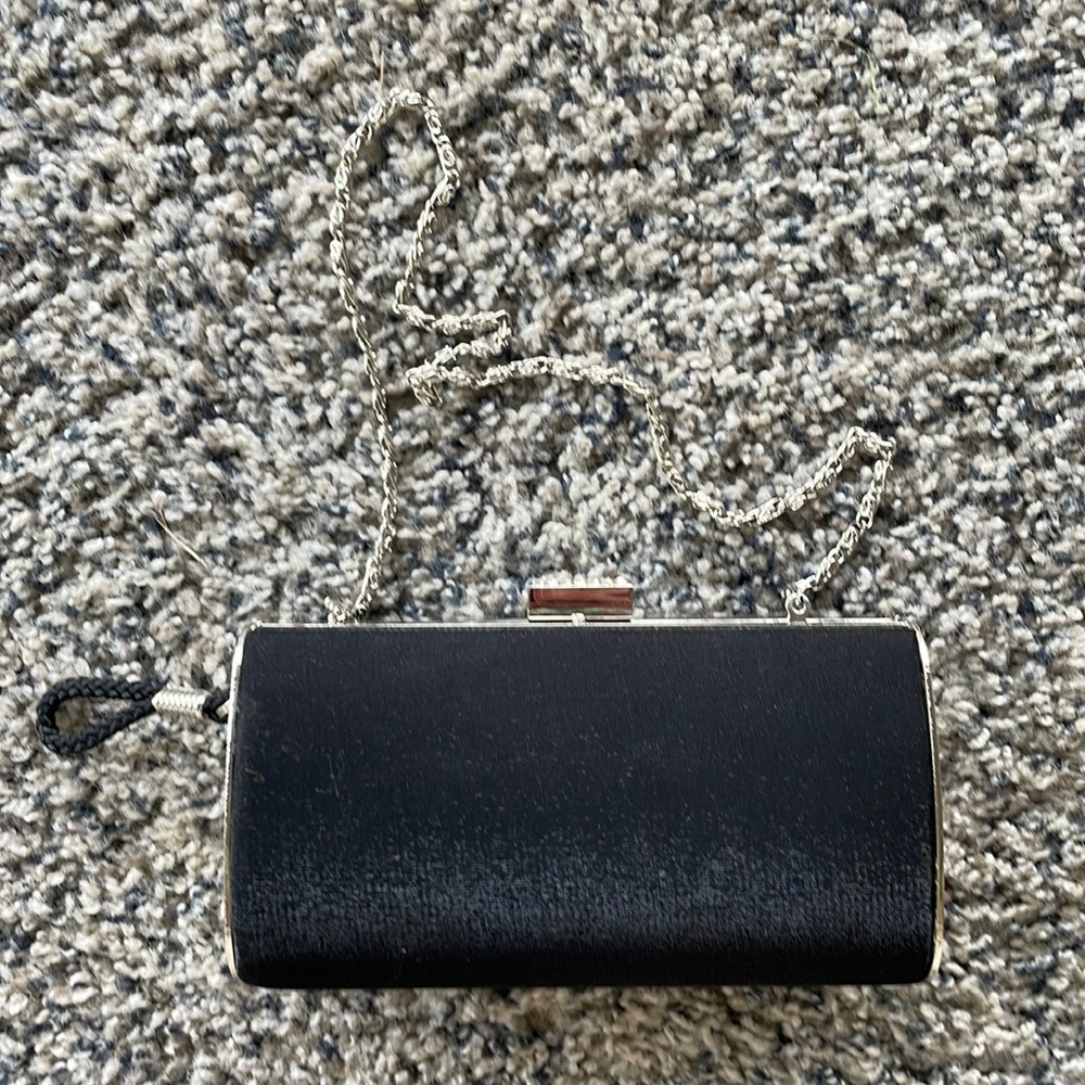 Black Clutch with rhinestones clasp